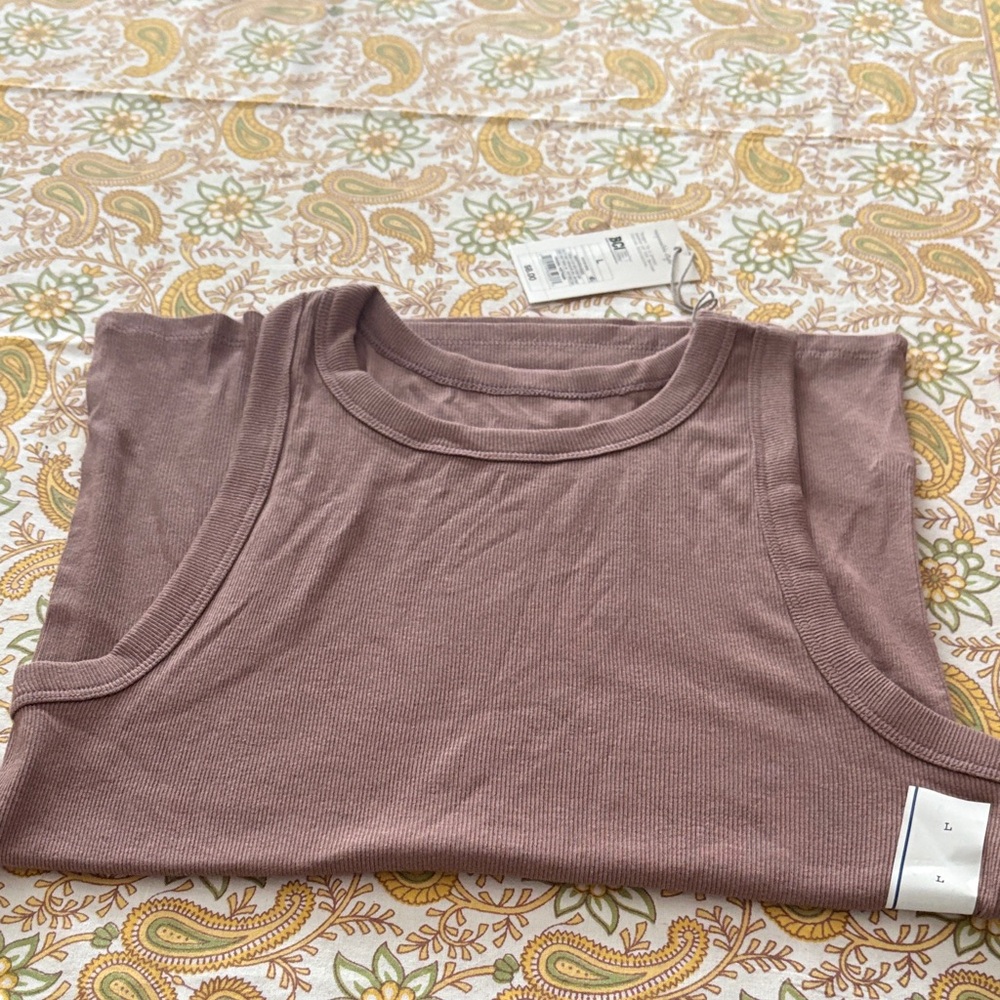 Women's Mauve Sleeveless ribbed tank Top